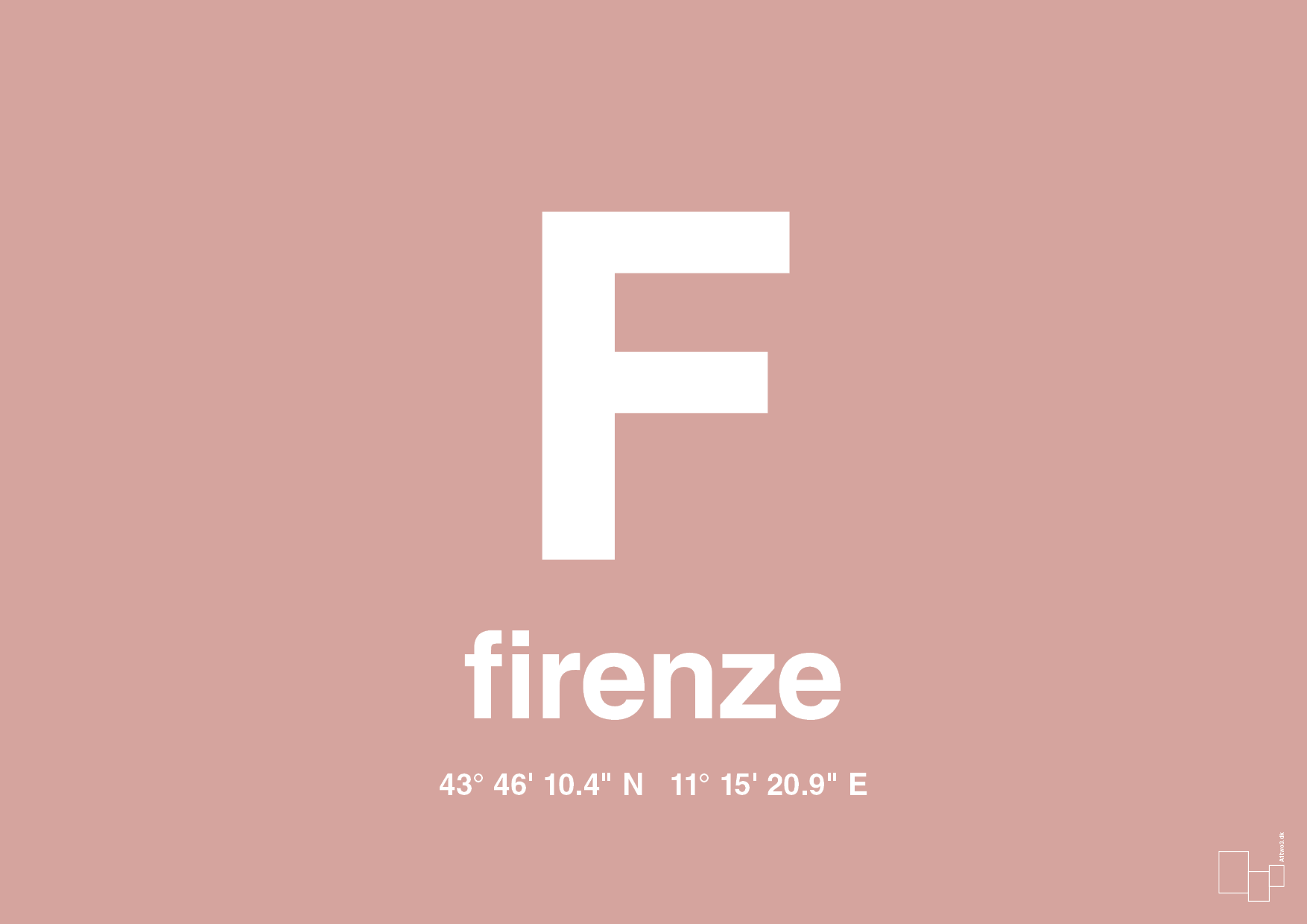 plakat: byplakat firenze med koordinater - bubble shell-Byer-A1two3