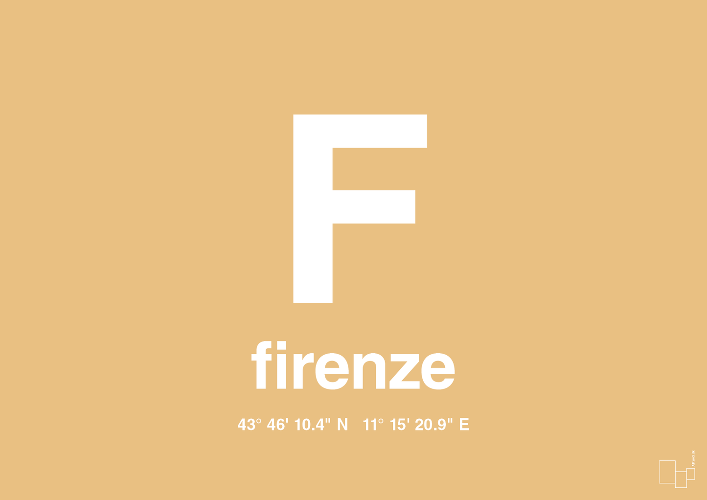 plakat: byplakat firenze med koordinater - charismatic-Byer-A1two3