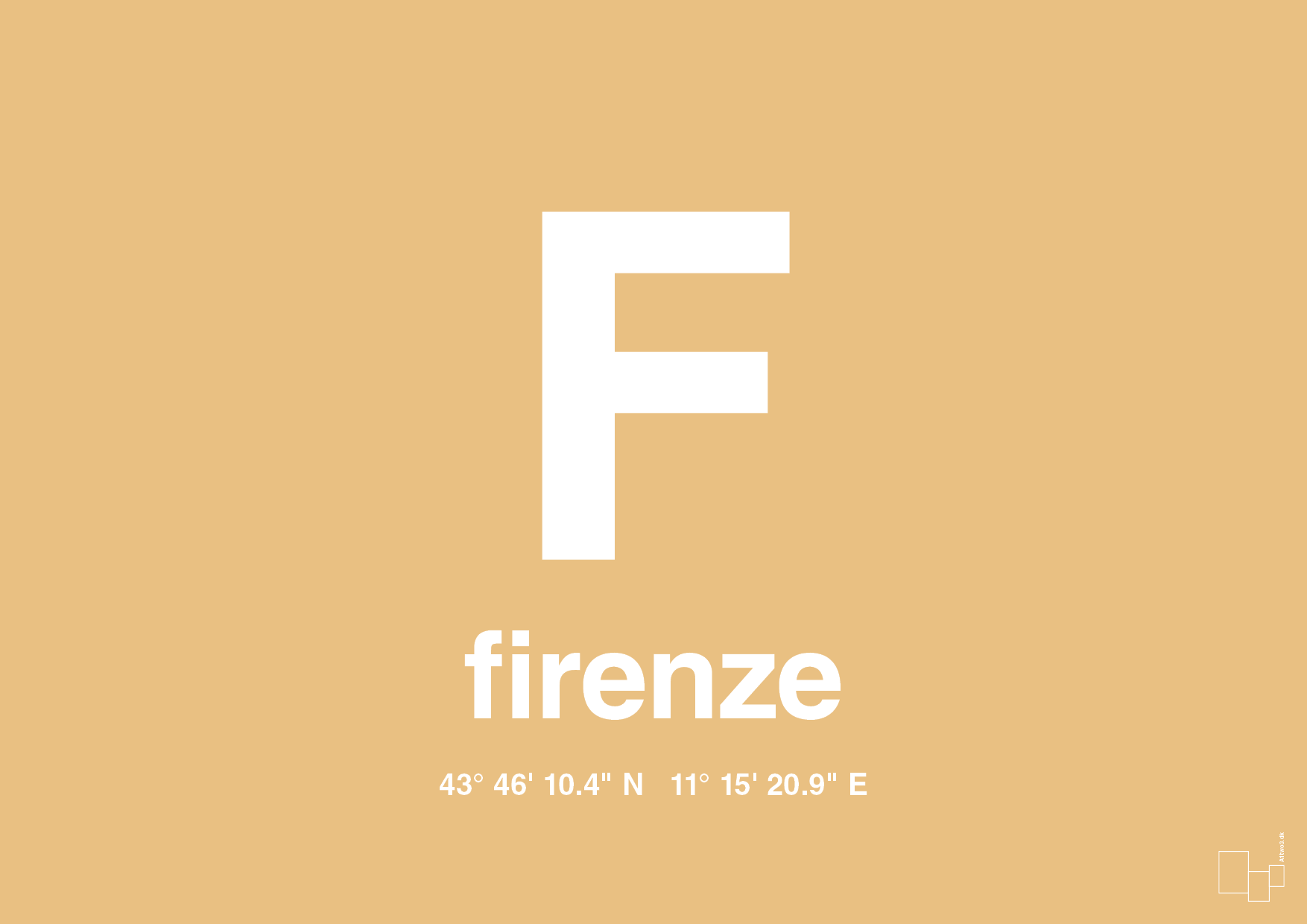 plakat: byplakat firenze med koordinater - charismatic-Byer-A1two3