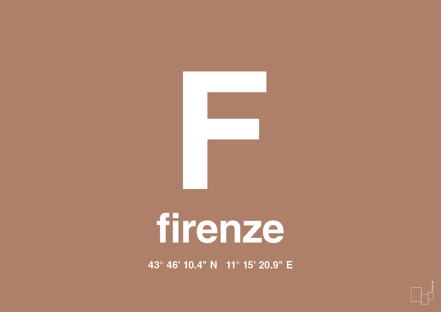 plakat: byplakat firenze med koordinater - cider spice-Byer-A1two3