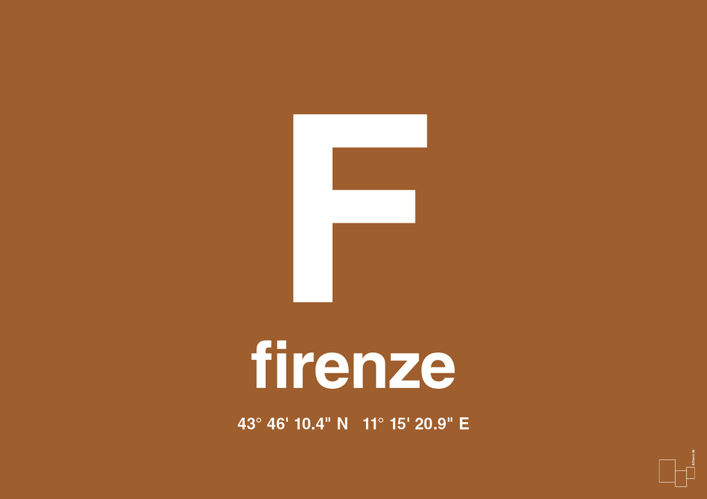 plakat: byplakat firenze med koordinater - cognac-Byer-A1two3