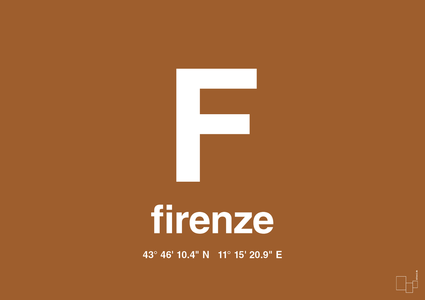 plakat: byplakat firenze med koordinater - cognac-Byer-A1two3