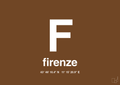 plakat: byplakat firenze med koordinater - dark brown-Byer-A1two3