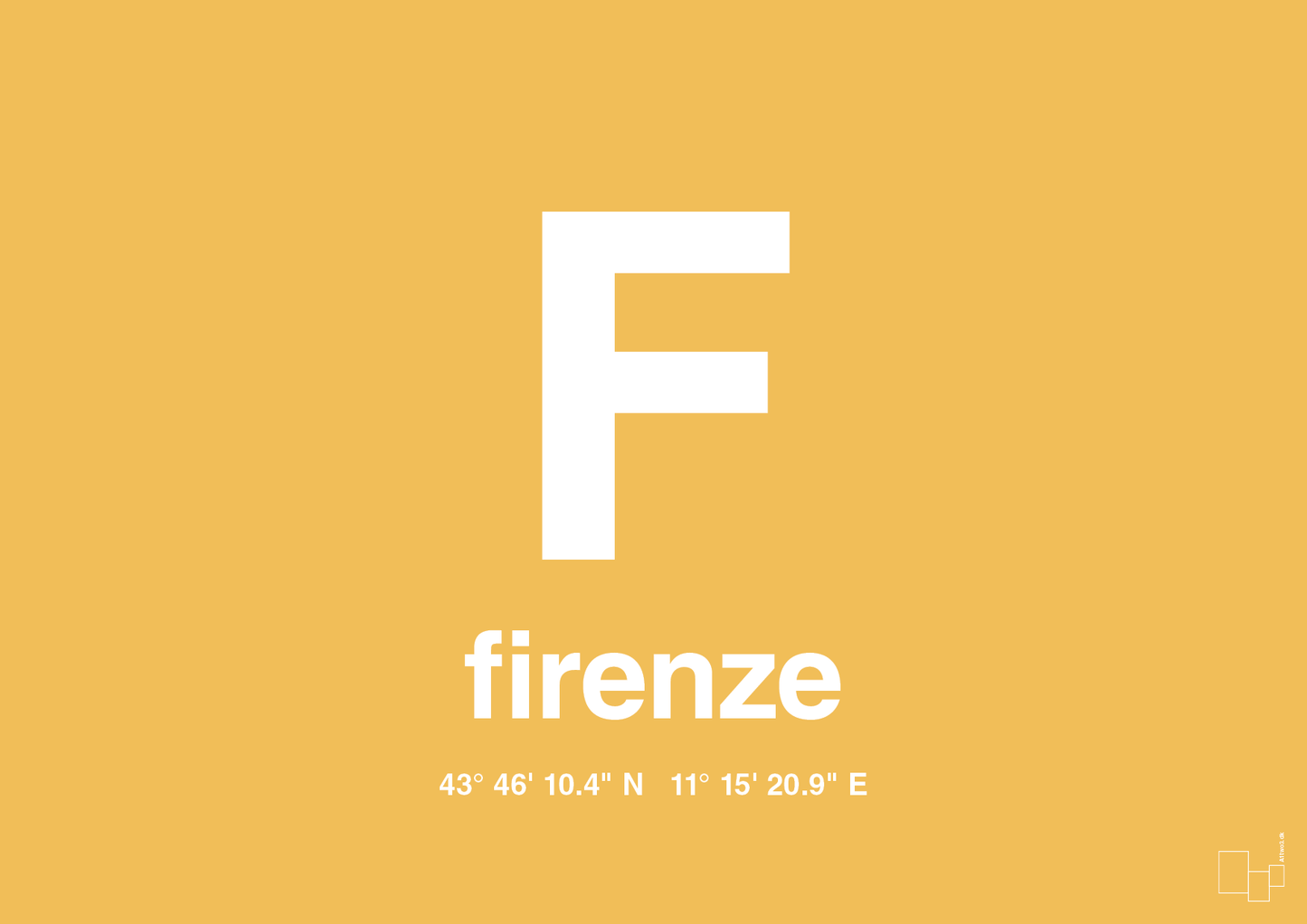 plakat: byplakat firenze med koordinater - honeycomb-Byer-A1two3