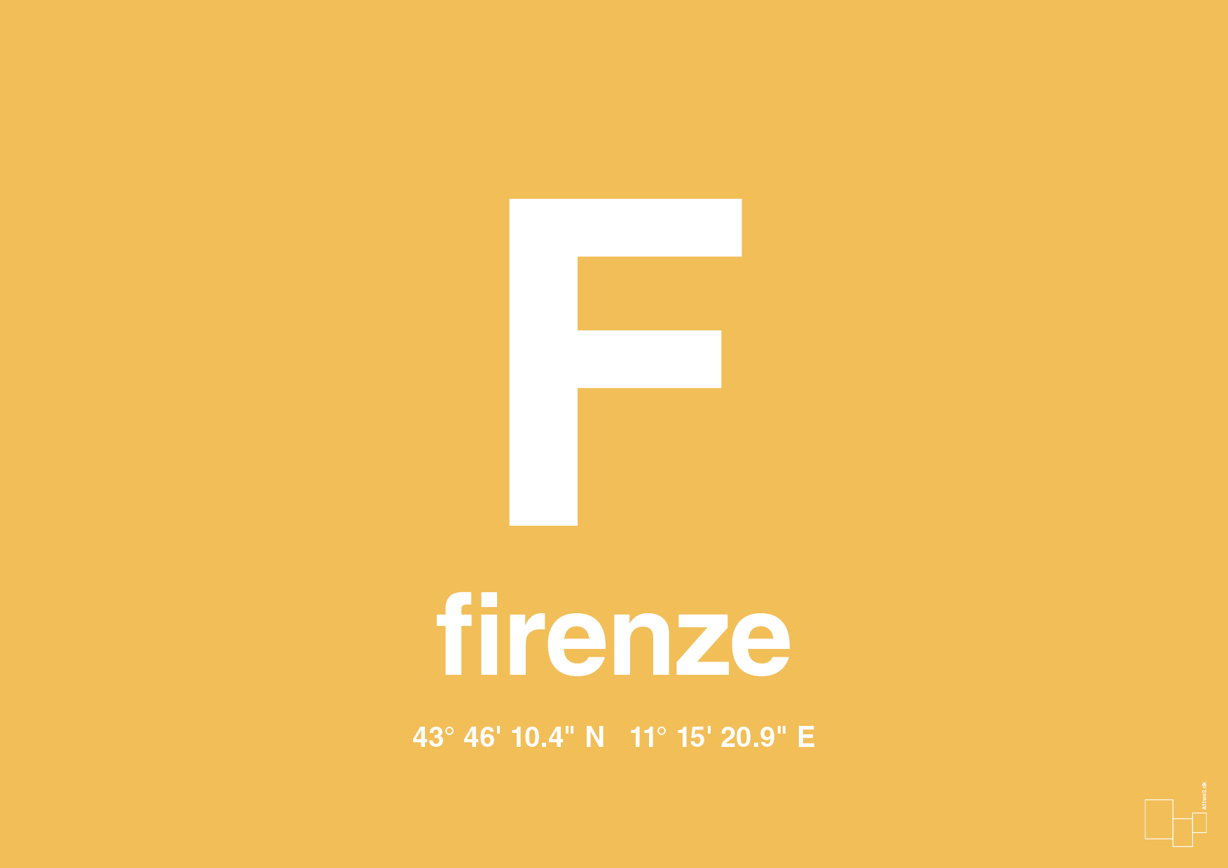 plakat: byplakat firenze med koordinater - honeycomb-Byer-A1two3