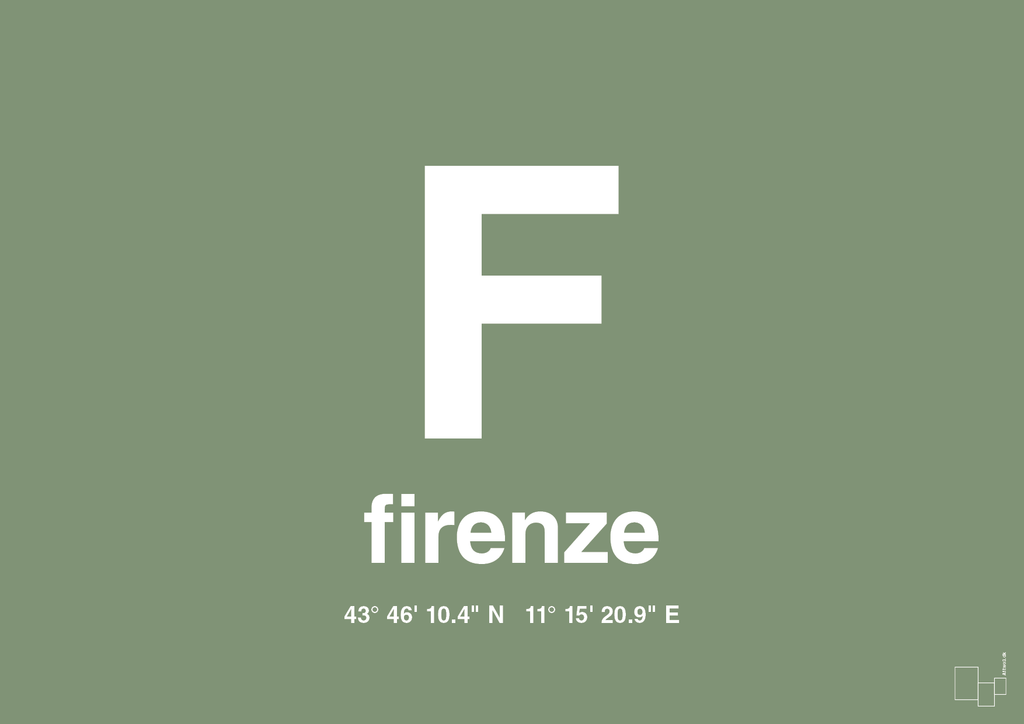 plakat: byplakat firenze med koordinater - jade-Byer-A1two3