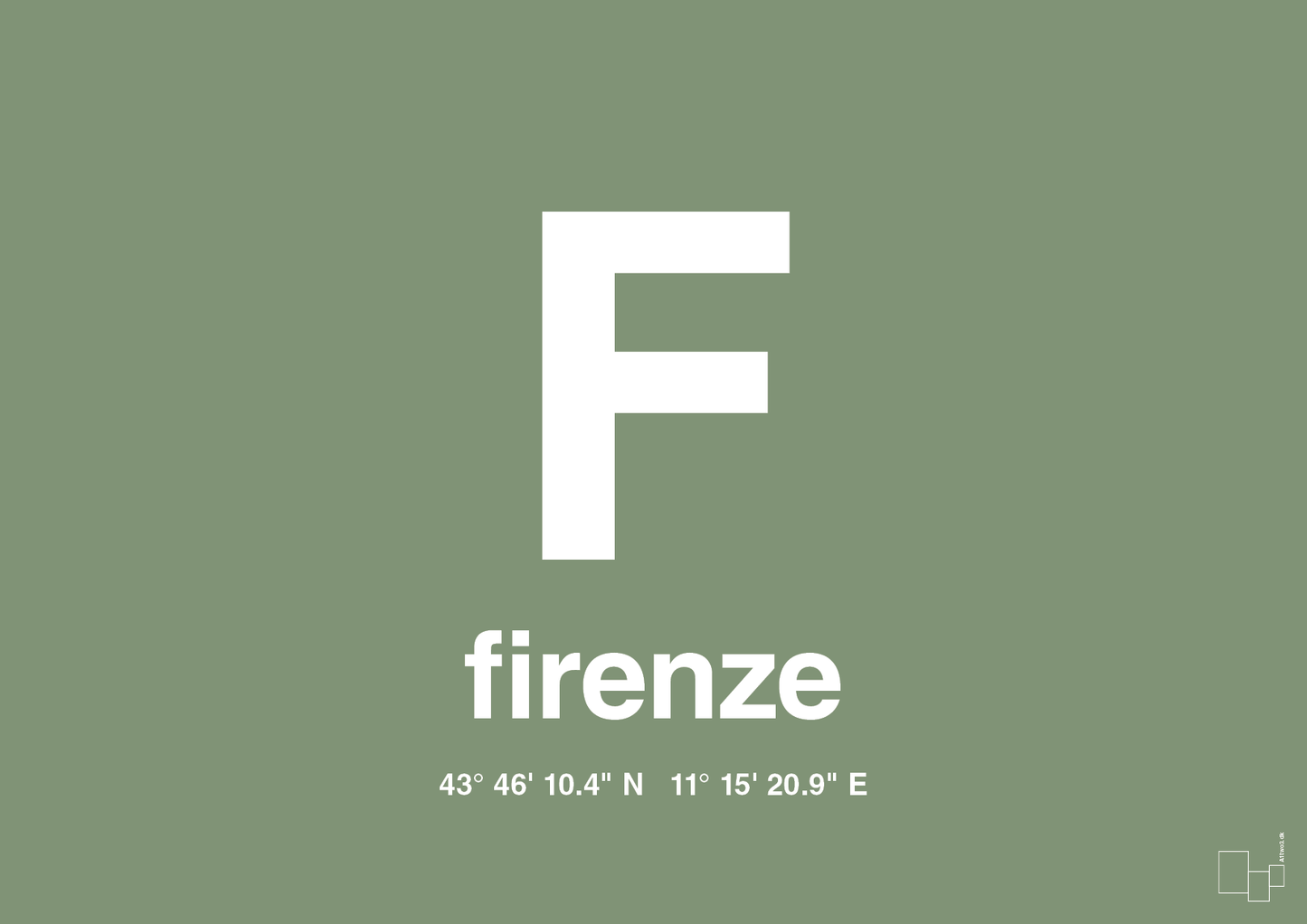 plakat: byplakat firenze med koordinater - jade-Byer-A1two3
