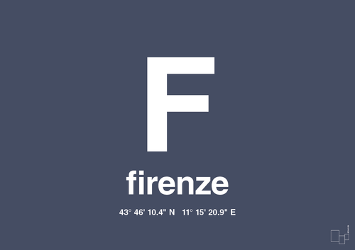 Byplakat firenze med koordinater - petrol-Byer-A1two3