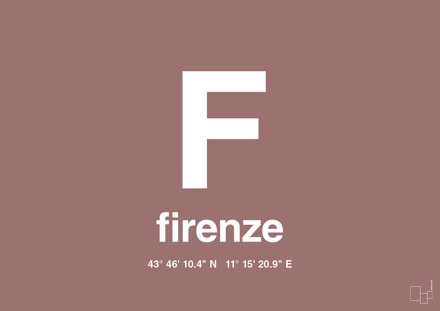 plakat: byplakat firenze med koordinater - plum-Byer-A1two3