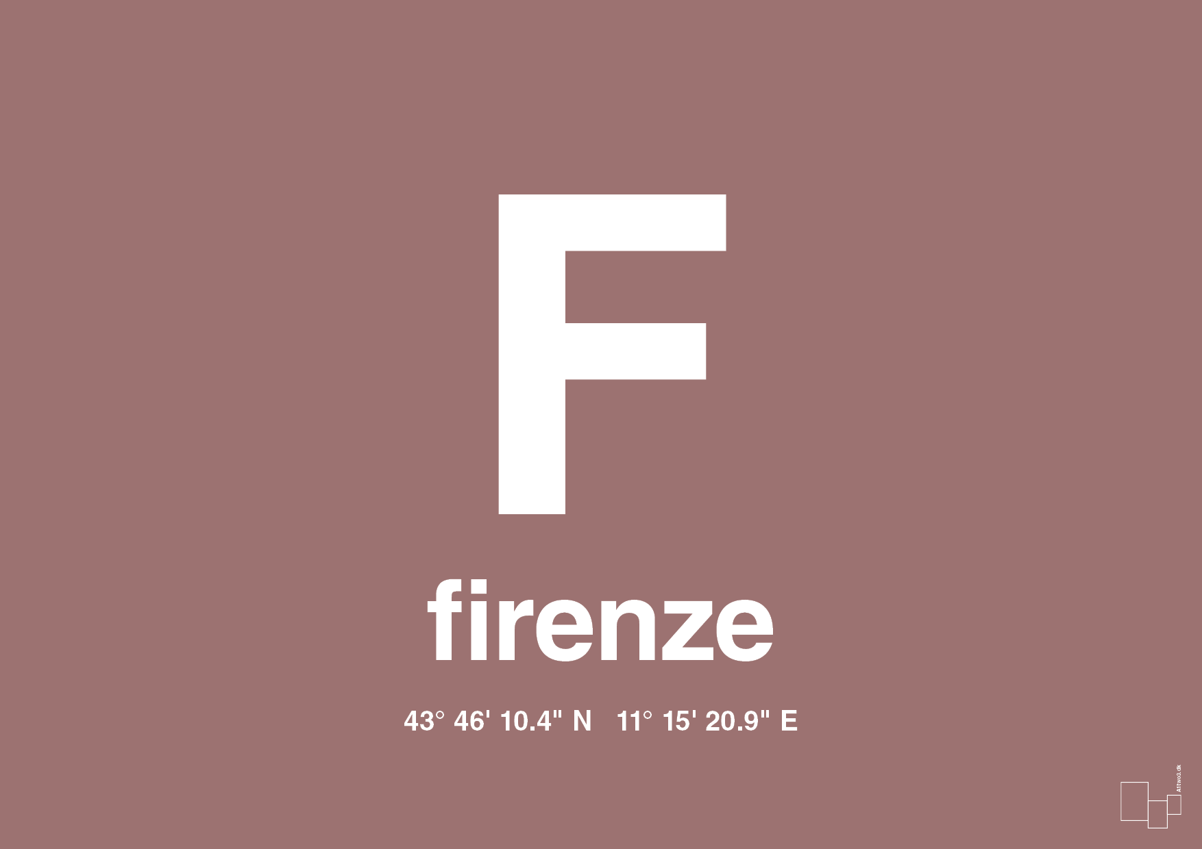 plakat: byplakat firenze med koordinater - plum-Byer-A1two3