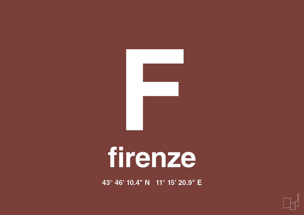 plakat: byplakat firenze med koordinater - red pepper-Byer-A1two3
