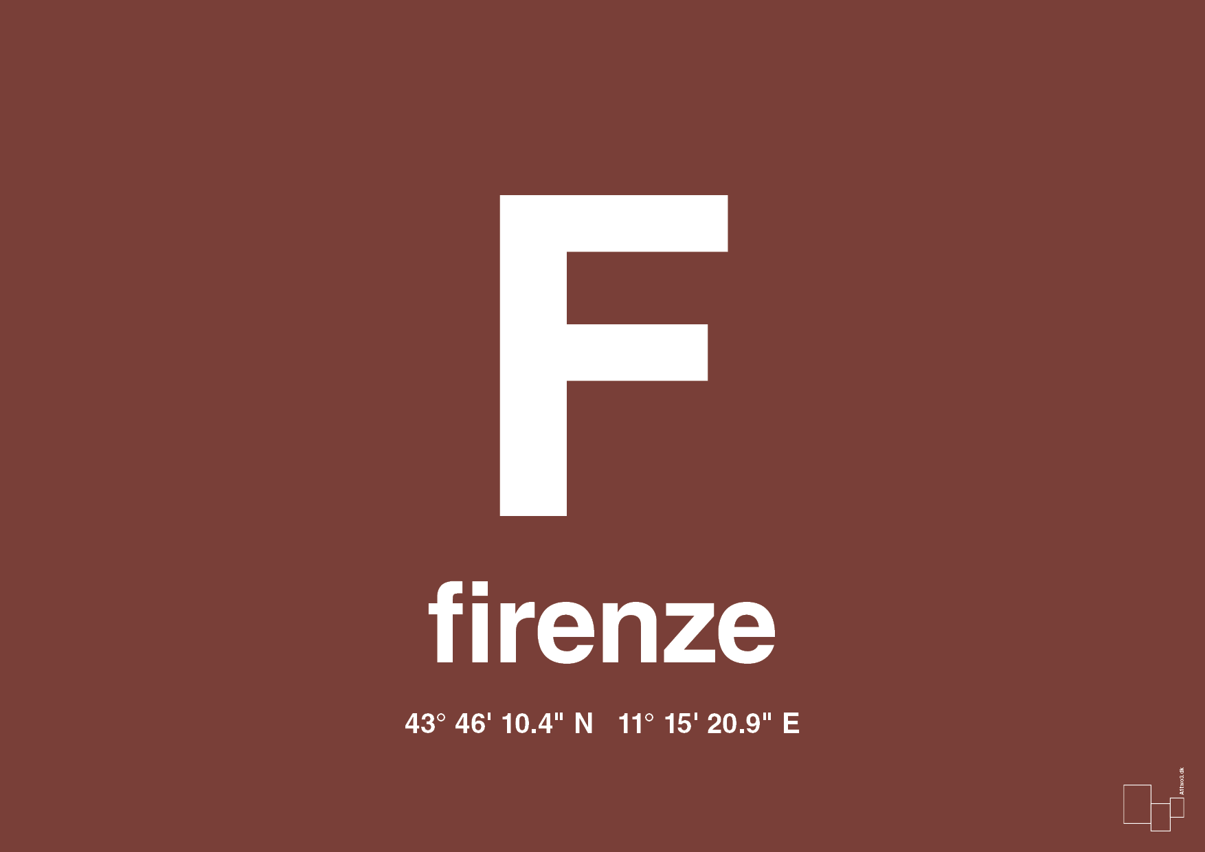 plakat: byplakat firenze med koordinater - red pepper-Byer-A1two3