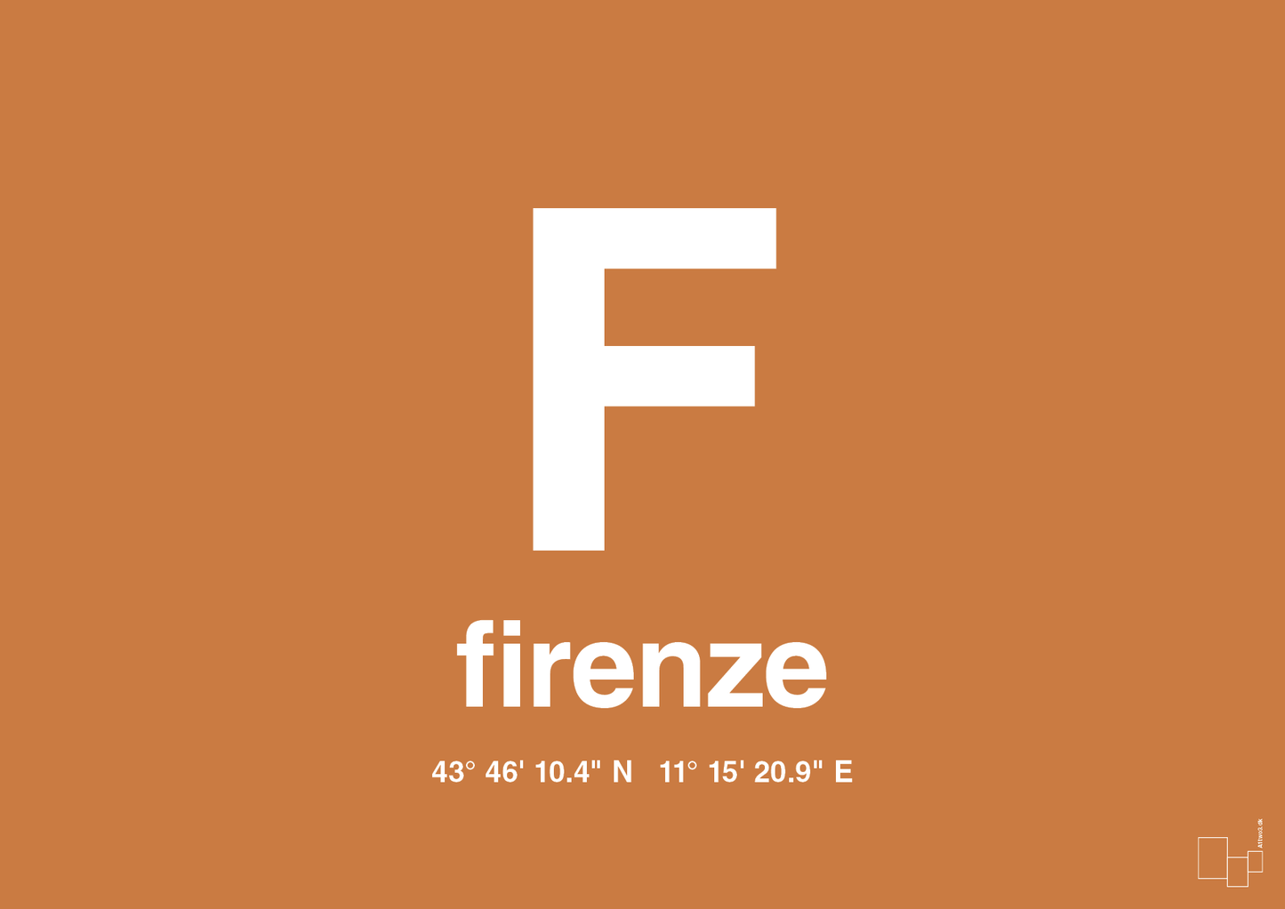 plakat: byplakat firenze med koordinater - rumba orange-Byer-A1two3