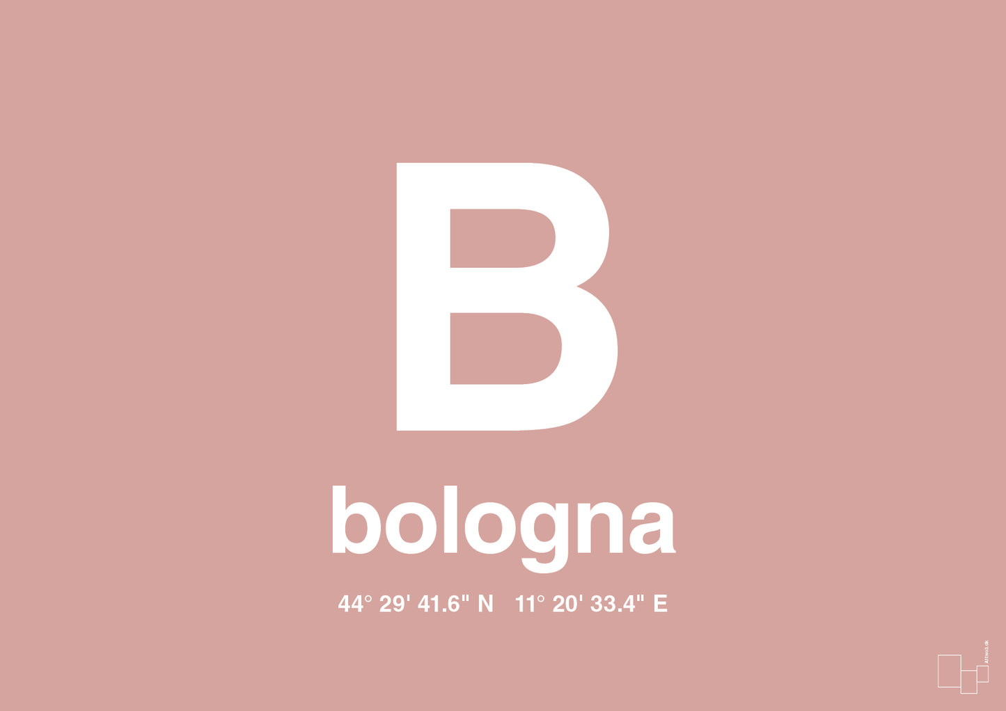 plakat: byplakat bologna med koordinater - bubble shell-Byer-A1two3