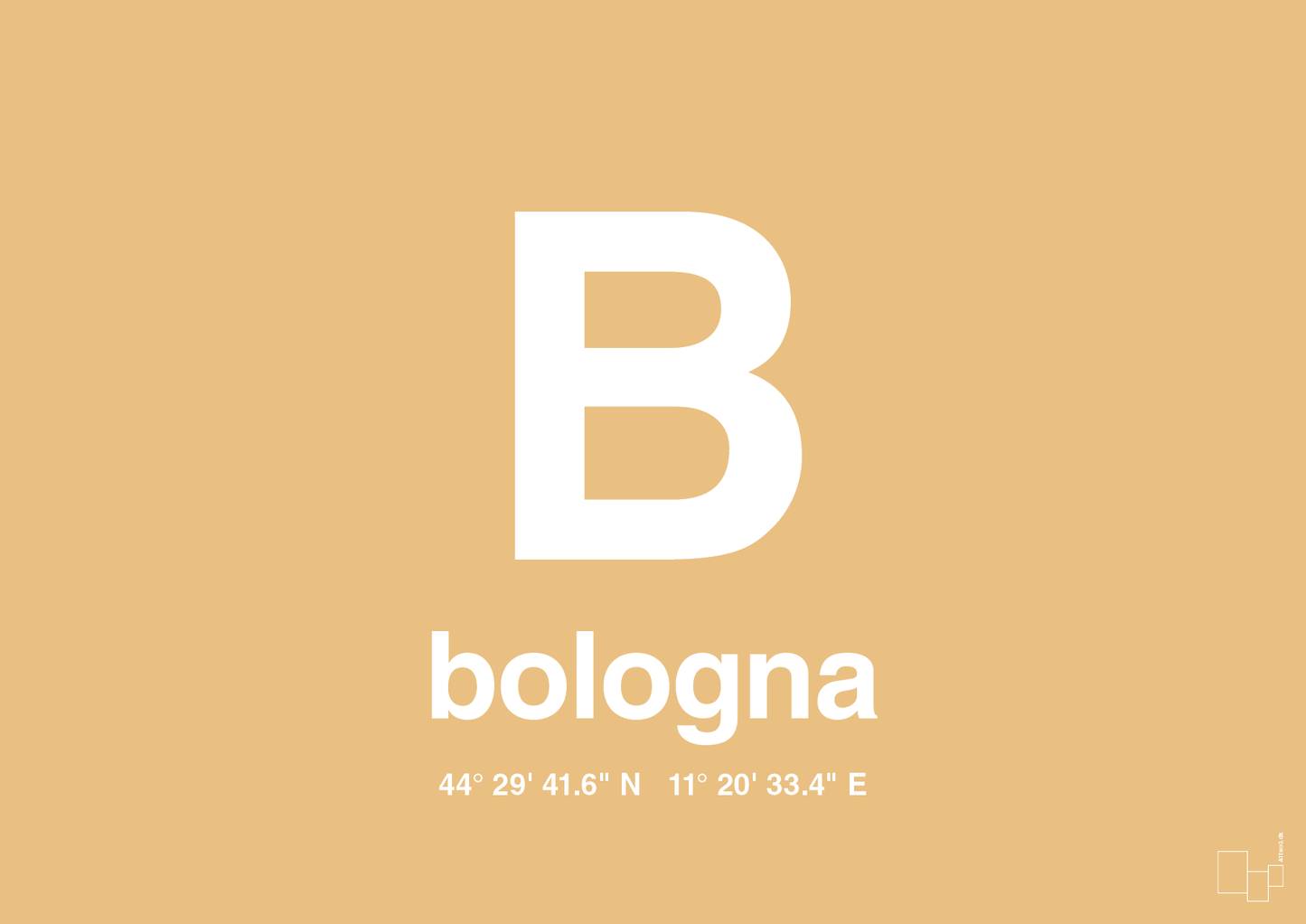 plakat: byplakat bologna med koordinater - charismatic-Byer-A1two3
