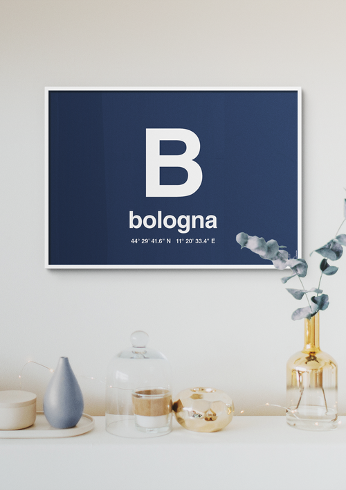 Byplakat bologna med koordinater - petrol-Byer-A1two3