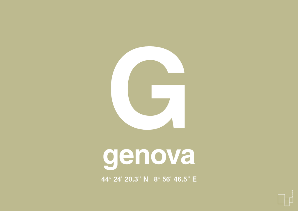 plakat: byplakat genova med koordinater - back to nature-Byer-A1two3