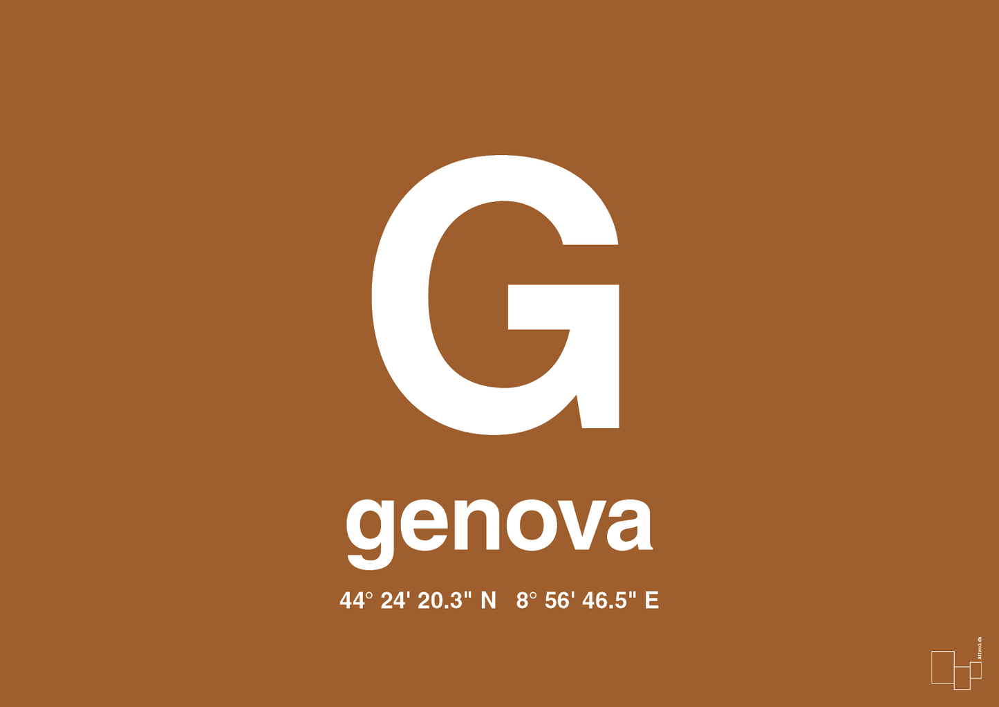 plakat: byplakat genova med koordinater - cognac-Byer-A1two3