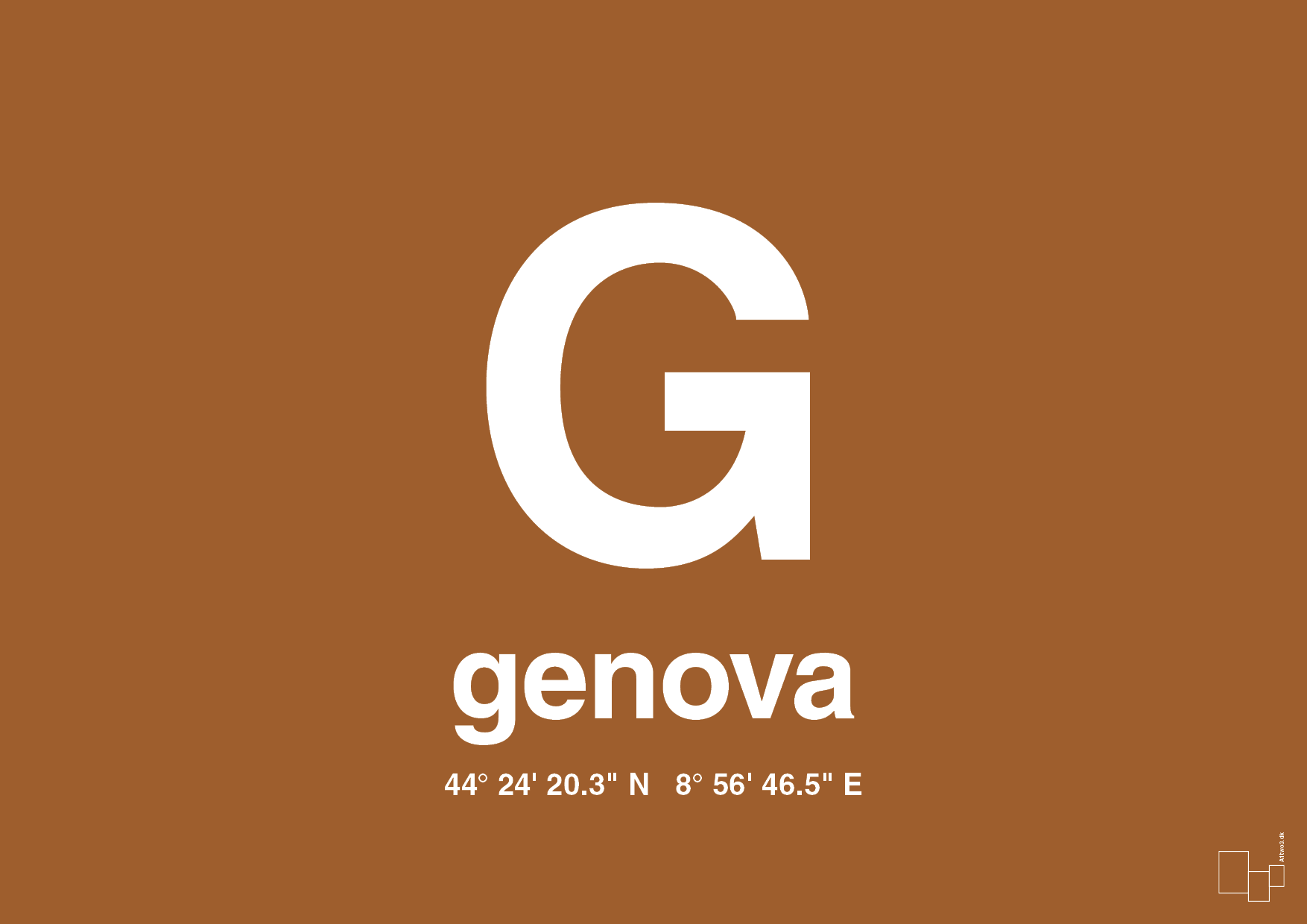 plakat: byplakat genova med koordinater - cognac-Byer-A1two3