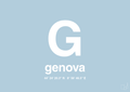 plakat: byplakat genova med koordinater - heavenly blue-Byer-A1two3