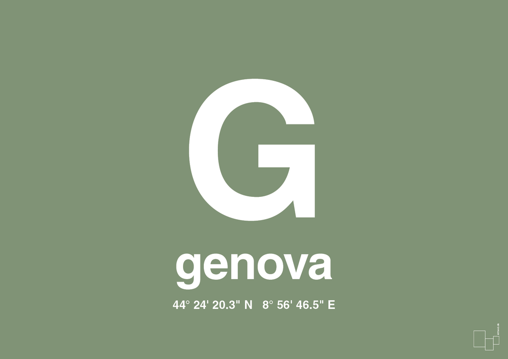 plakat: byplakat genova med koordinater - jade-Byer-A1two3