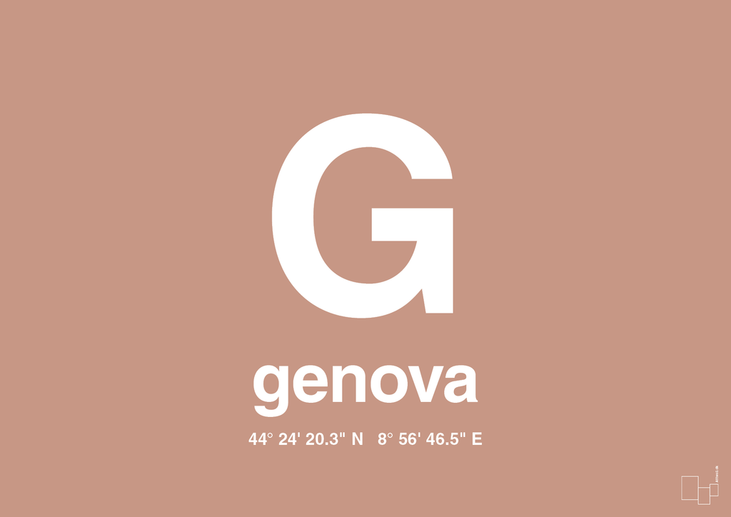 plakat: byplakat genova med koordinater - powder-Byer-A1two3