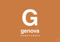plakat: byplakat genova med koordinater - rumba orange-Byer-A1two3
