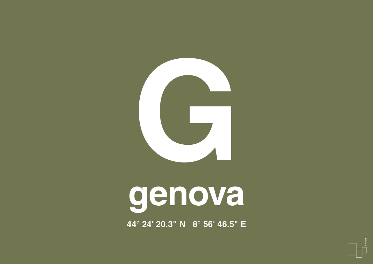 plakat: byplakat genova med koordinater - secret meadow-Byer-A1two3