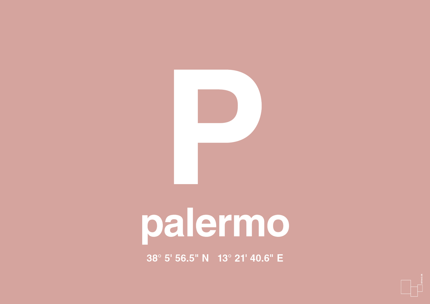 plakat: byplakat palermo med koordinater - bubble shell-Byer-A1two3