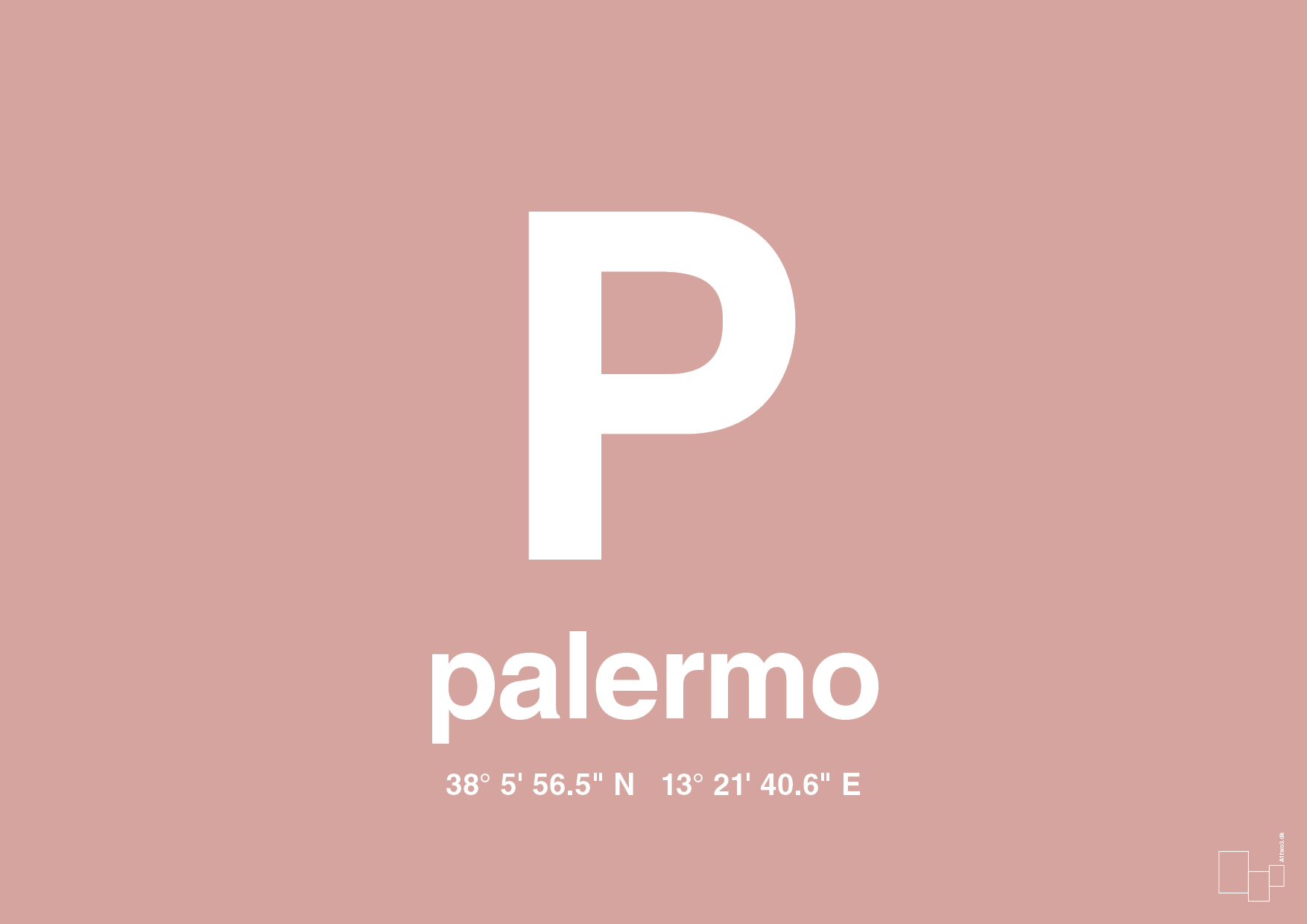 plakat: byplakat palermo med koordinater - bubble shell-Byer-A1two3