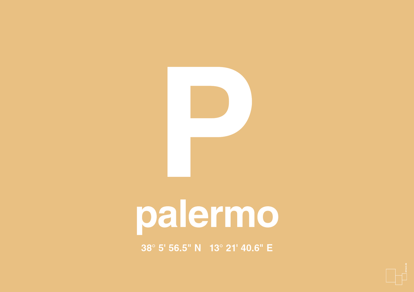 plakat: byplakat palermo med koordinater - charismatic-Byer-A1two3