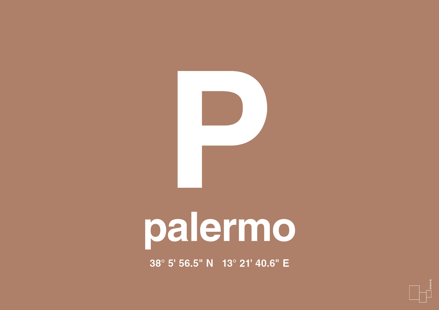 plakat: byplakat palermo med koordinater - cider spice-Byer-A1two3