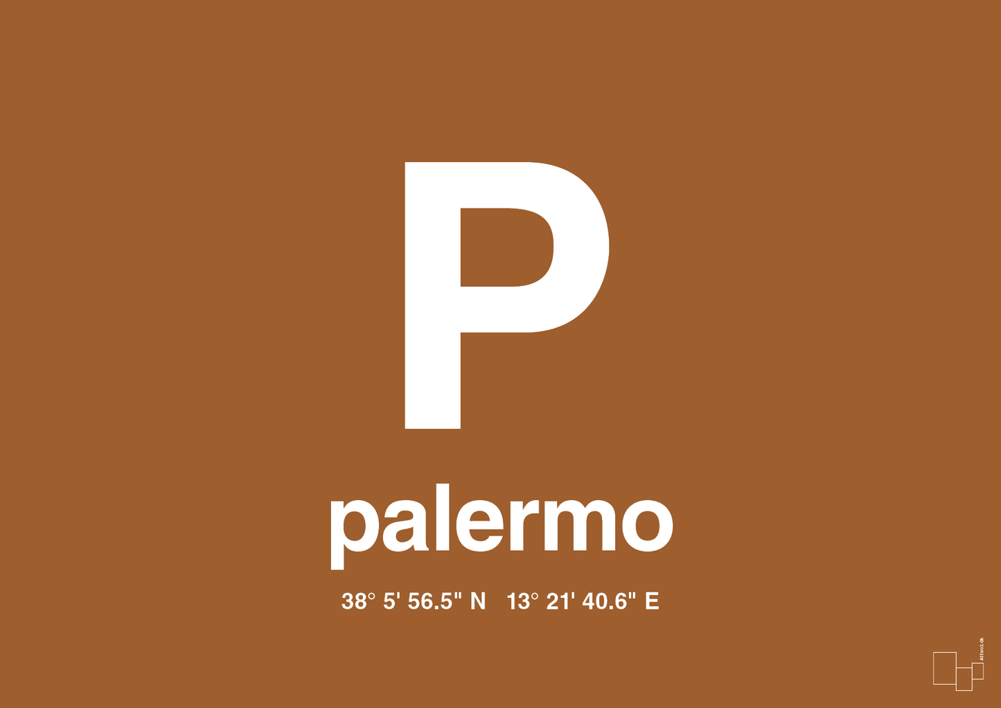 plakat: byplakat palermo med koordinater - cognac-Byer-A1two3