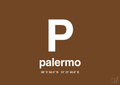 plakat: byplakat palermo med koordinater - dark brown-Byer-A1two3