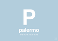 plakat: byplakat palermo med koordinater - heavenly blue-Byer-A1two3
