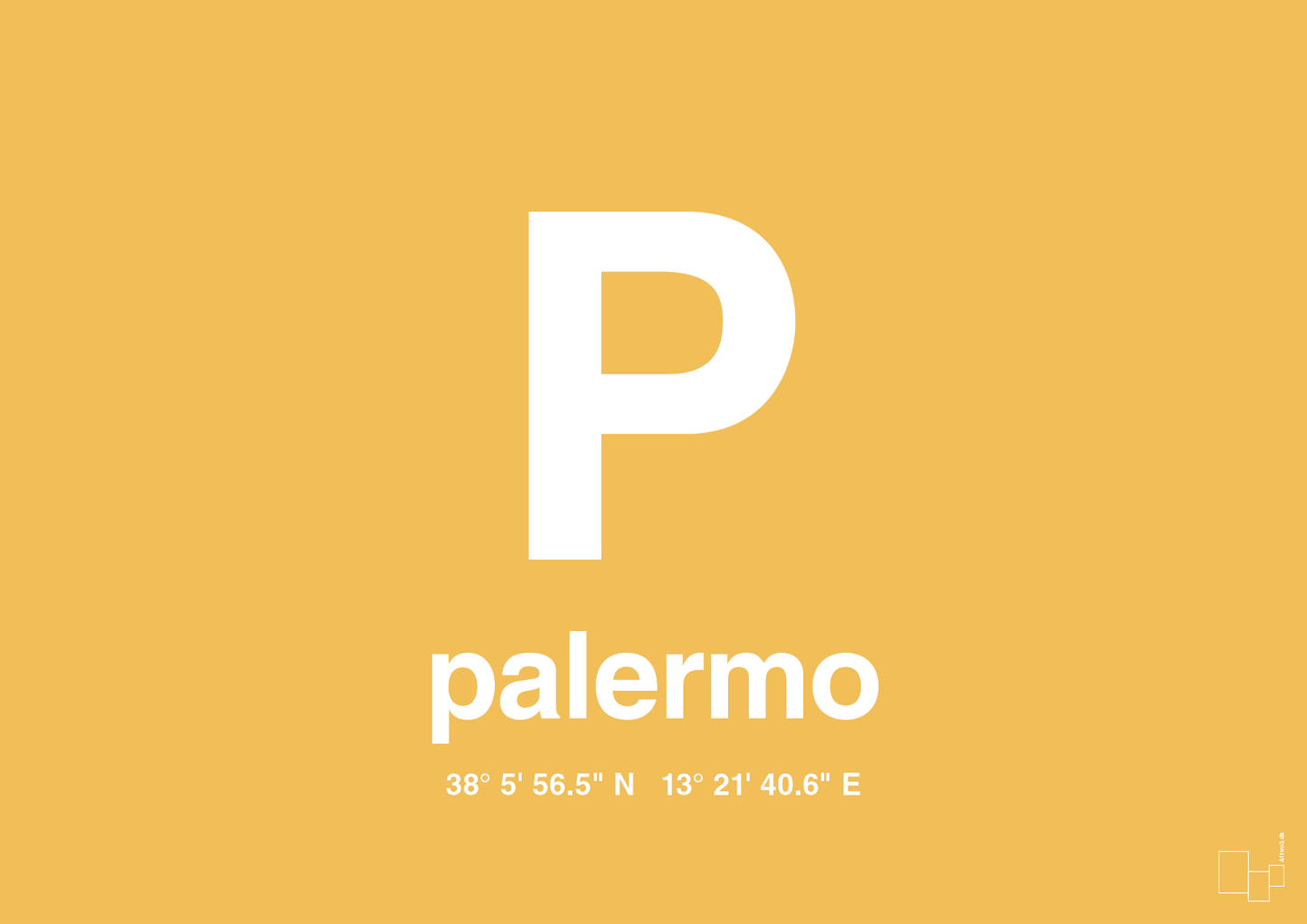 plakat: byplakat palermo med koordinater - honeycomb-Byer-A1two3