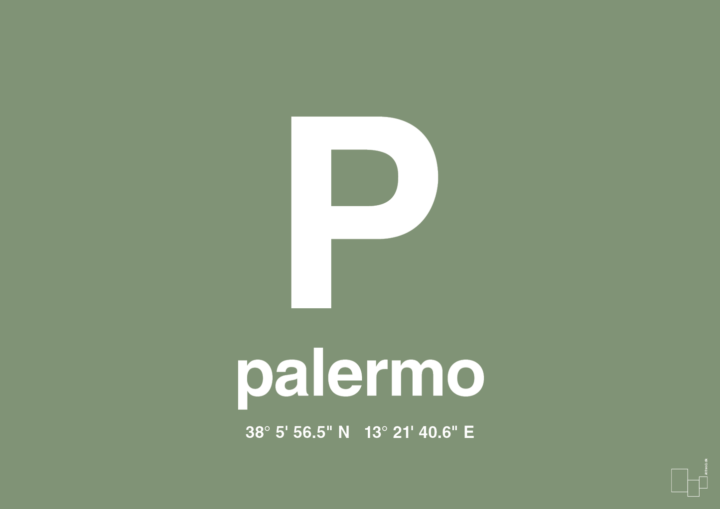plakat: byplakat palermo med koordinater - jade-Byer-A1two3
