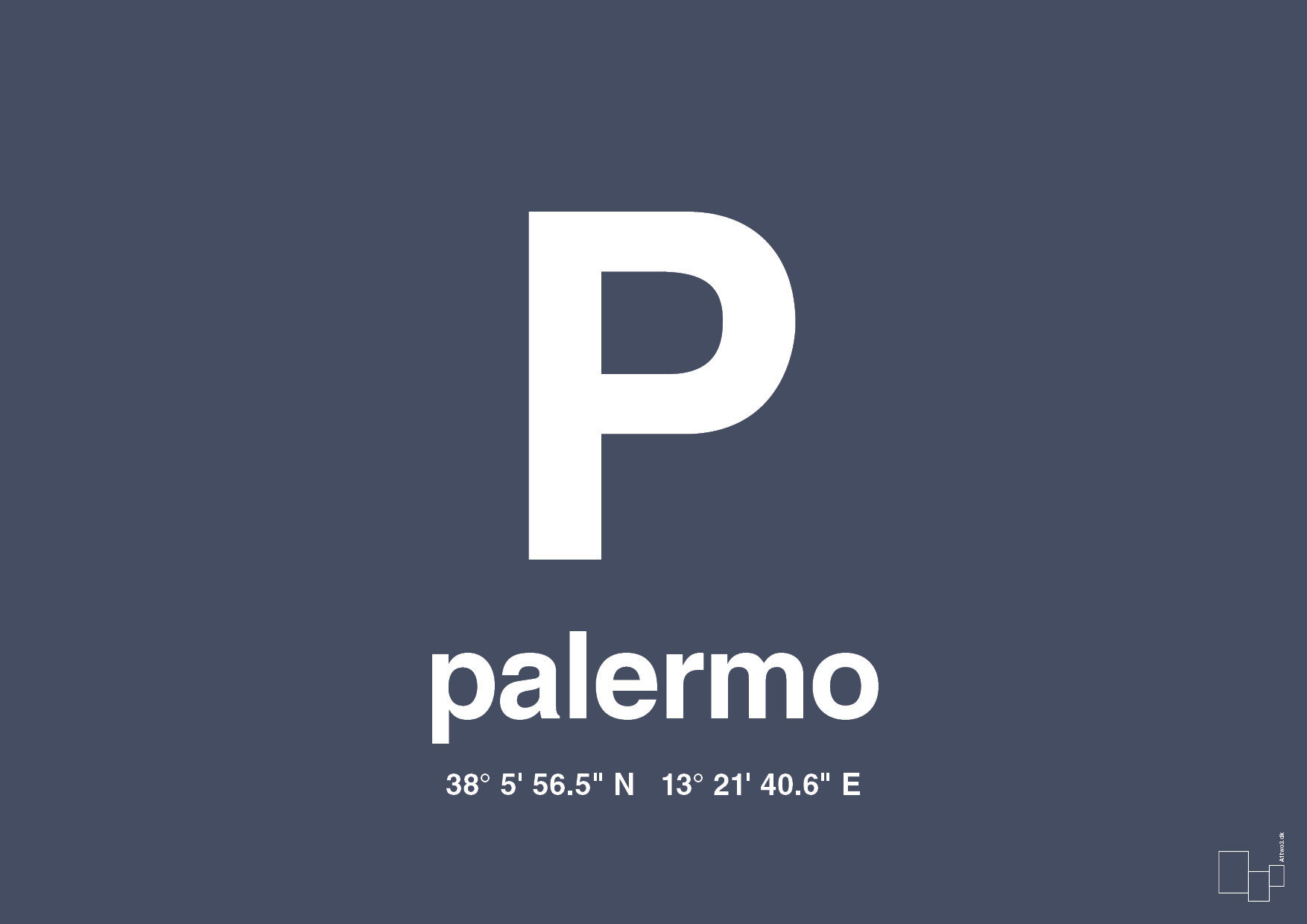 Byplakat palermo med koordinater - petrol-Byer-A1two3