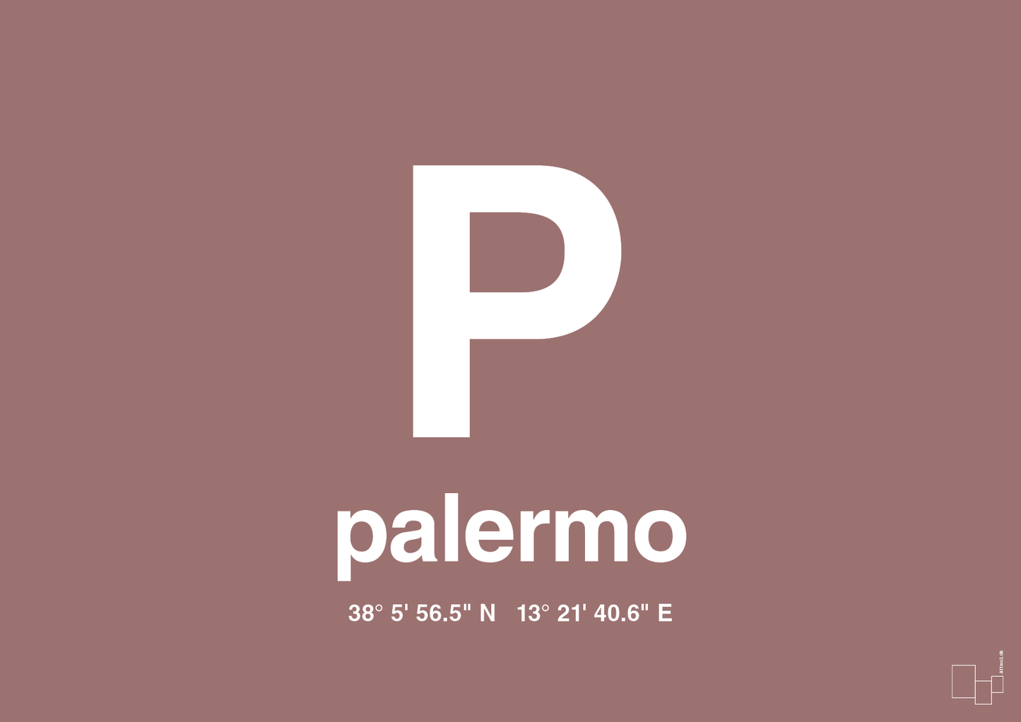 plakat: byplakat palermo med koordinater - plum-Byer-A1two3