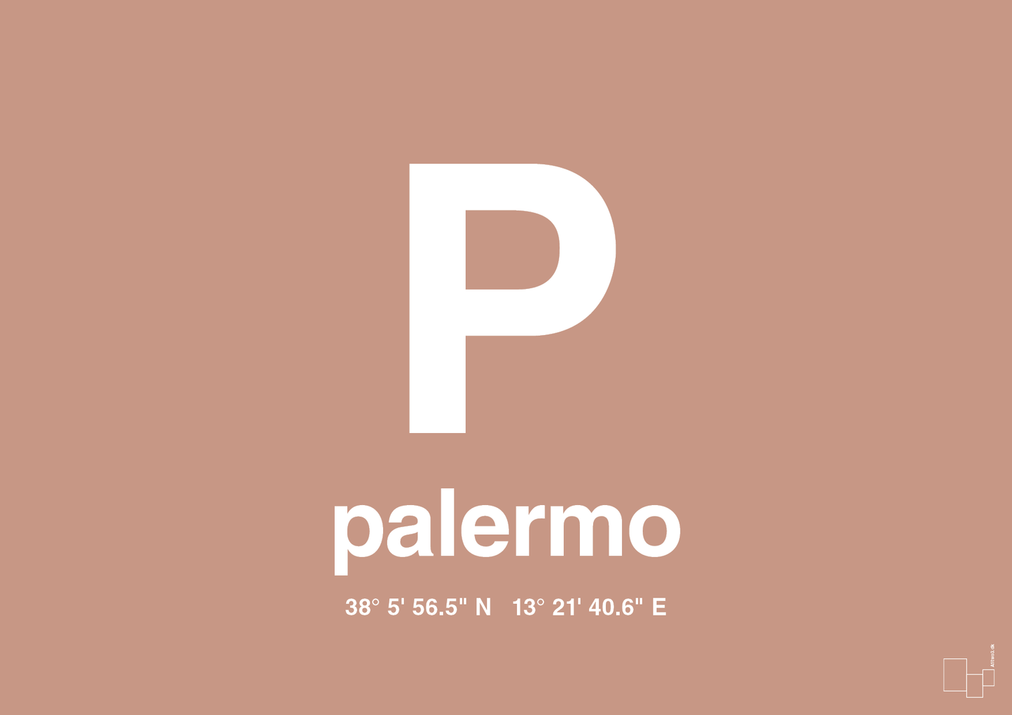 plakat: byplakat palermo med koordinater - powder-Byer-A1two3