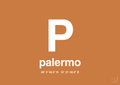 plakat: byplakat palermo med koordinater - rumba orange-Byer-A1two3