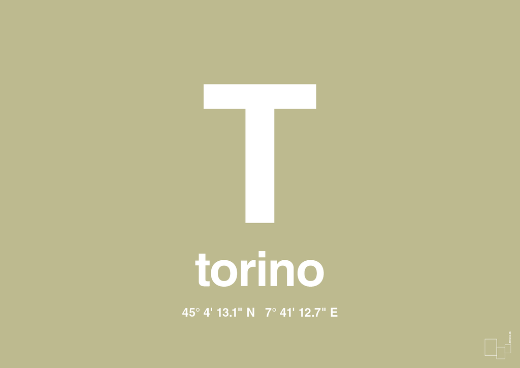 plakat: byplakat torino med koordinater - back to nature-Byer-A1two3