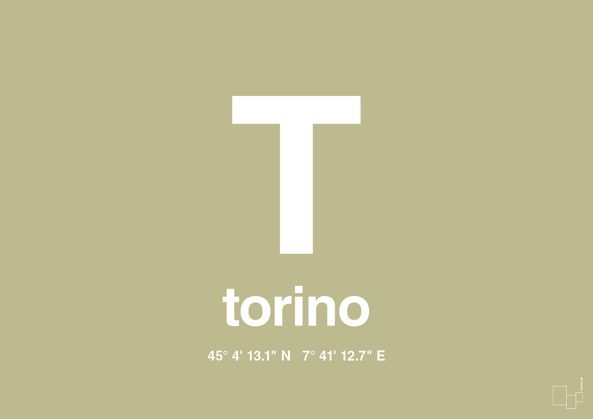 plakat: byplakat torino med koordinater - back to nature-Byer-A1two3