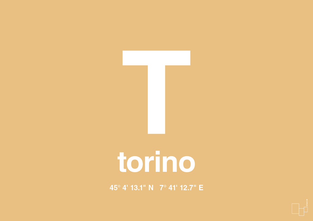 plakat: byplakat torino med koordinater - charismatic-Byer-A1two3