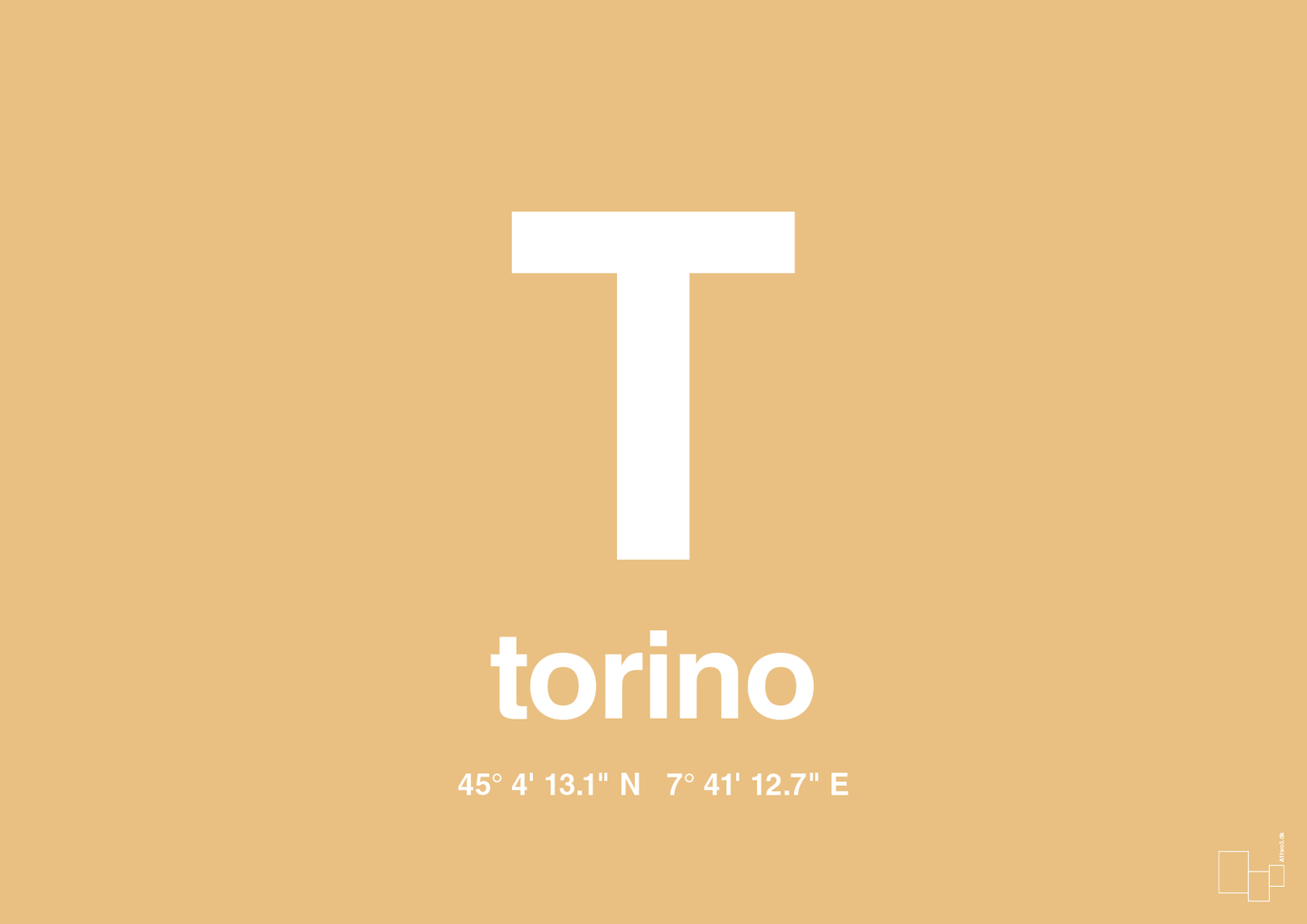 plakat: byplakat torino med koordinater - charismatic-Byer-A1two3
