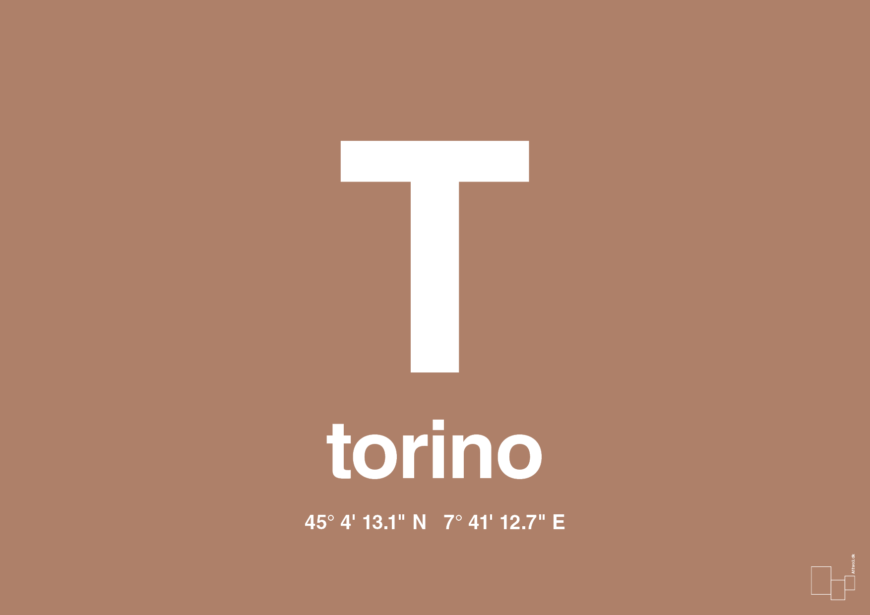 plakat: byplakat torino med koordinater - cider spice-Byer-A1two3