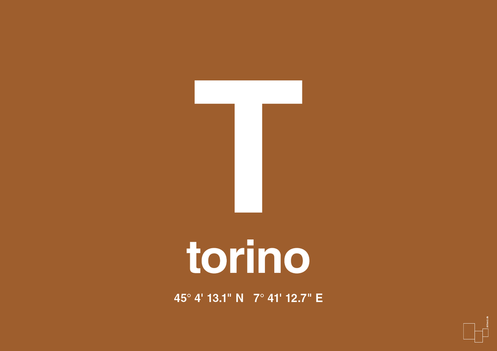 plakat: byplakat torino med koordinater - cognac-Byer-A1two3