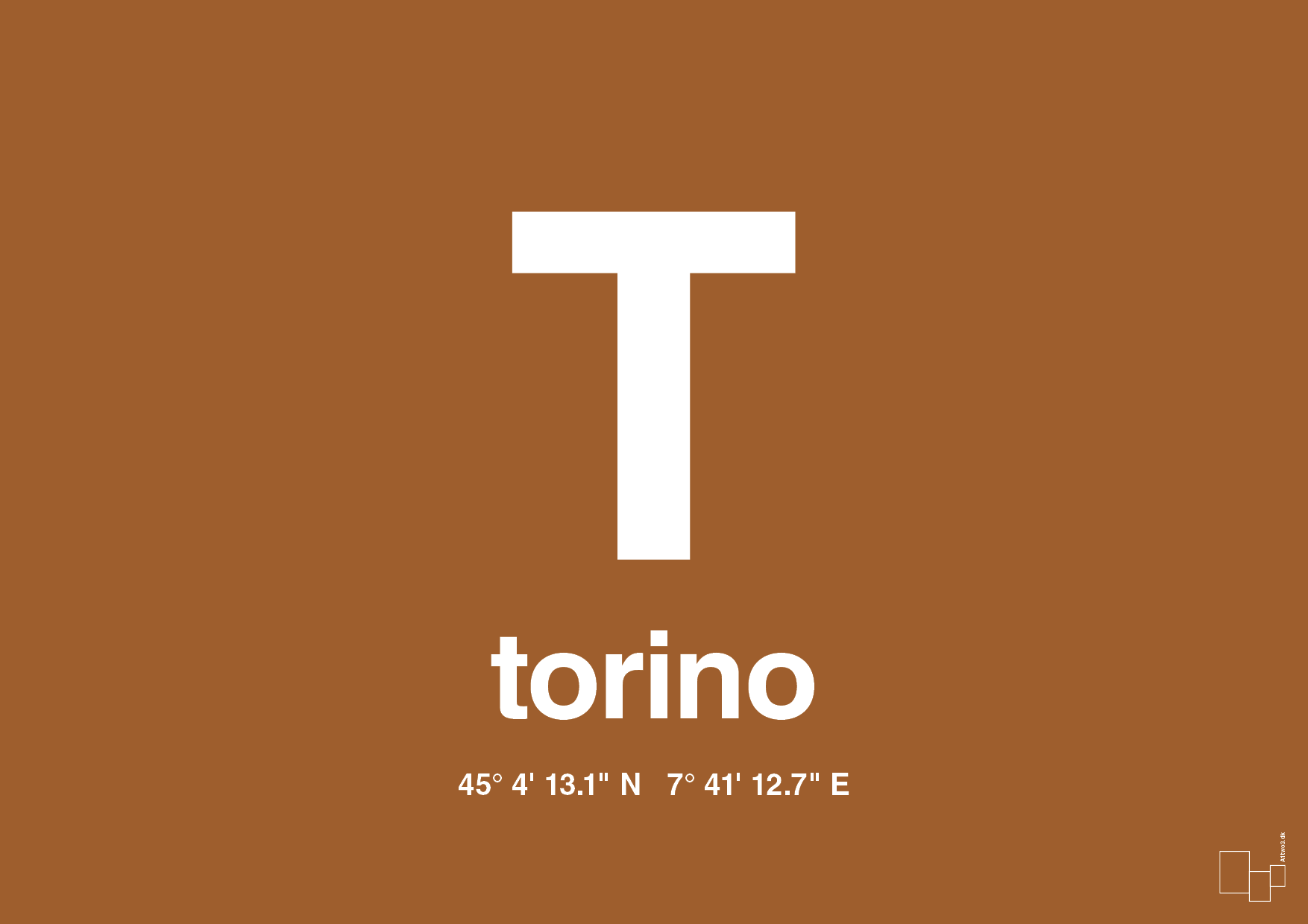 plakat: byplakat torino med koordinater - cognac-Byer-A1two3
