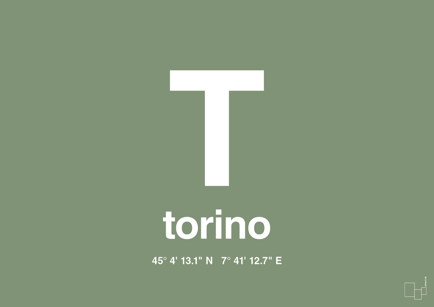 plakat: byplakat torino med koordinater - jade-Byer-A1two3