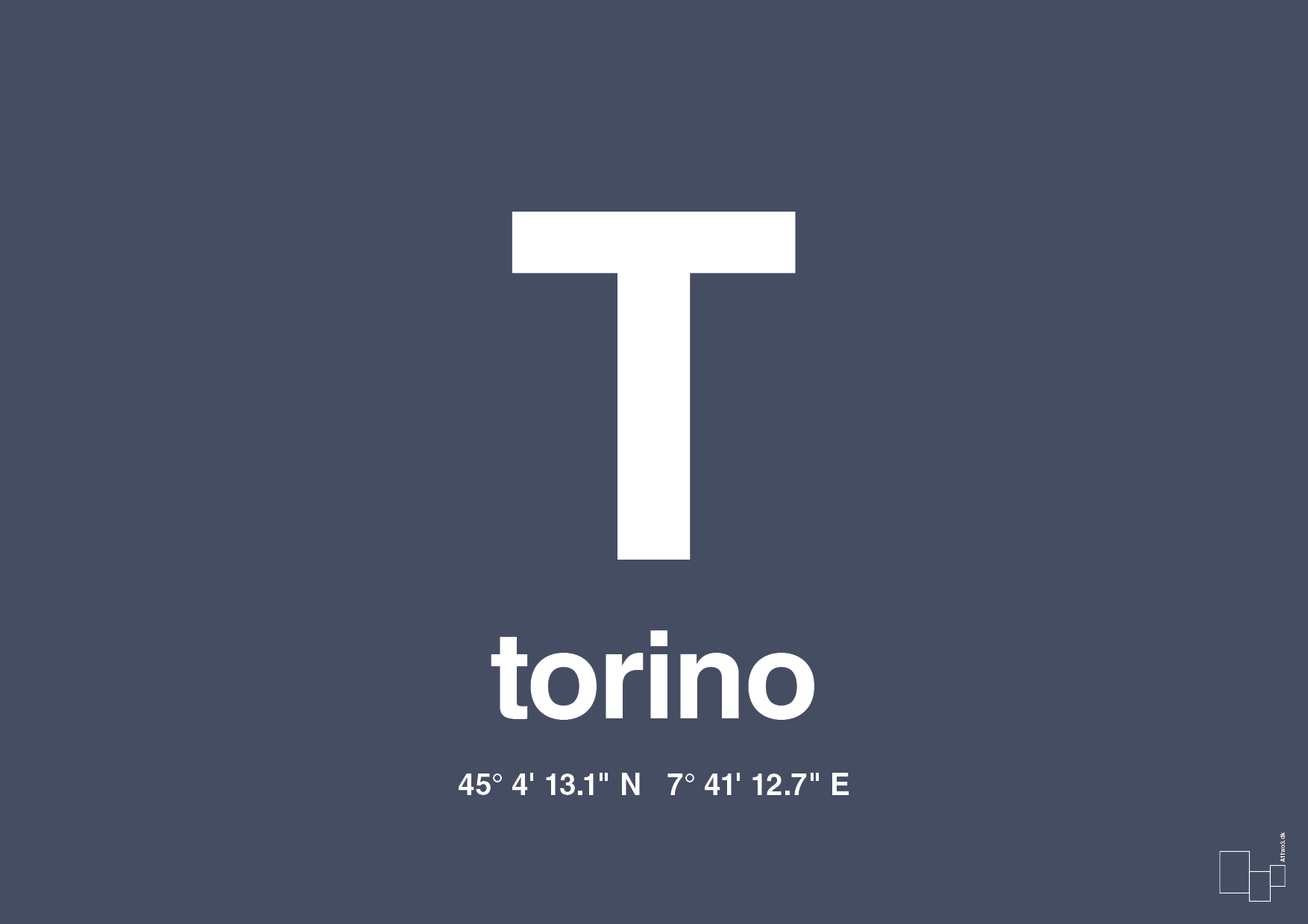 Byplakat torino med koordinater - petrol-Byer-A1two3